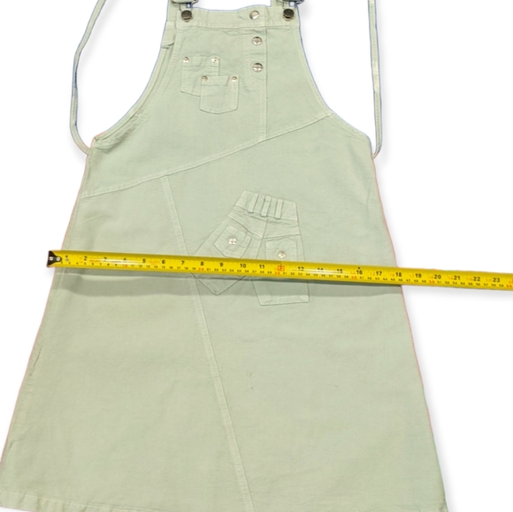 HUGO BOSS Light Green Denim Overall Retro 90s Style Dress/Jumper Skirt Size S/M - Picture 9 of 16